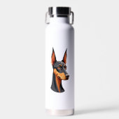 Natuurlijke oor Doberman Waterfles (Voorkant)