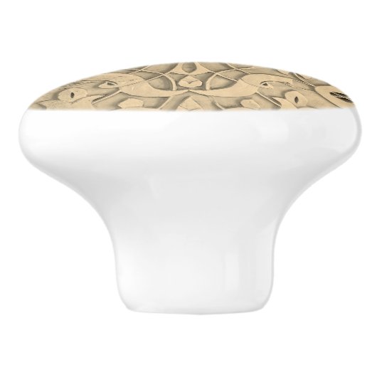 Natuurlijke Oosterse Floral Keramische knop (Zijkant)