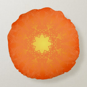 natuurlijke oranje rond kussen