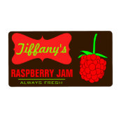 Natuurlijke Organische | Frambozenjam | Handgemaak Etiket (Voorkant)