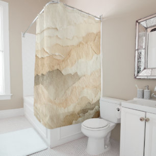 Natuurlijke organische getextureerde gescheurde la douchegordijn