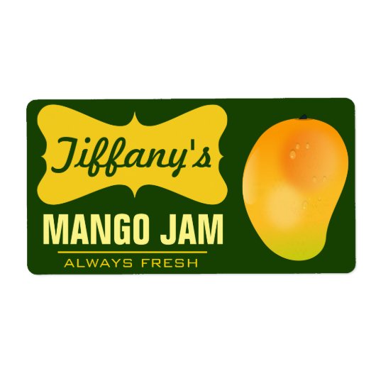 Natuurlijke Organische Mango Jam Etiket (Voorkant)