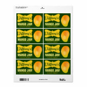 Natuurlijke Organische Mango Jam Etiket (Full Sheet)