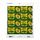 Natuurlijke Organische | Perzikjam | Handgemaakte  Etiket (Full Sheet)