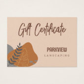 Natuurlijke Pastel Kleuren Landschap Cadeaubon Visitekaartje (Voorkant)