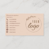 Natuurlijke pastel kleuren landschap functie dank contactkaartje (Achterkant)