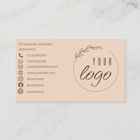 Natuurlijke pastel kleuren landschap functie dank contactkaartje (Achterkant)