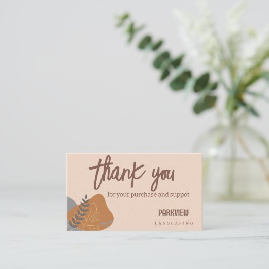 Natuurlijke pastel kleuren landschap functie dank contactkaartje (Staand voorkant)