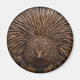 Natuurlijke Pen: De Australische Echidna in Hout, Magneet