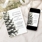 Natuurlijke pingenkone op White Woodland Wedding Kaart