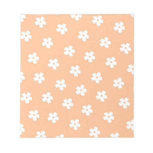 Natuurlijke proppy Peach White Hippie Flower Patte Notitieblok