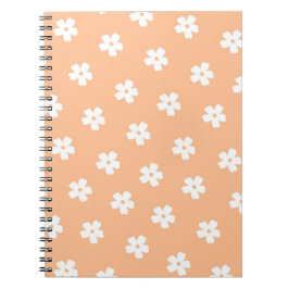 Natuurlijke proppy Peach White Hippie Flower Patte Notitieboek