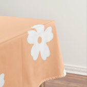 Natuurlijke proppy Peach White Hippie Flower Patte Tafelkleed (Voorbeeld)