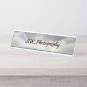 Natuurlijke regenboog onder Stormy Gray Clouds Bureau Naambordje (Voorkant)