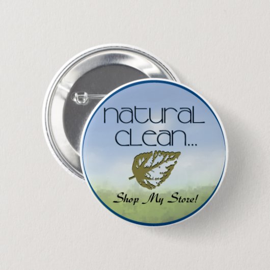 Natuurlijke reiniging ronde button 5,7 cm (Voorkant /achterkant)