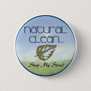Natuurlijke reiniging ronde button 5,7 cm
