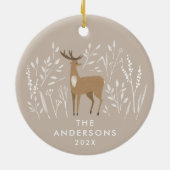 Natuurlijke rendierbotanische kerst keramisch ornament (Achterkant)