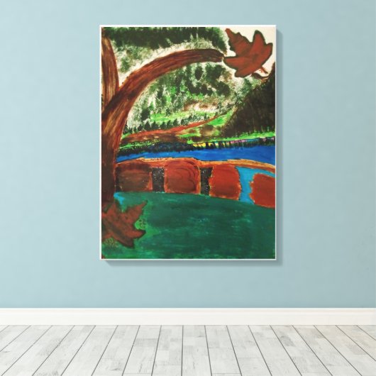 Natuurlijke rivieren met de uitgezette Canvasprin Canvas Afdruk (Insitu (Houten vloer))