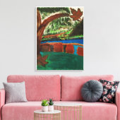 Natuurlijke rivieren met de uitgezette Canvasprin Canvas Afdruk (Insitu (Woonkamer))