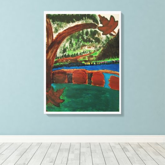 Natuurlijke rivieren met de uitgezette Canvasprin Canvas Afdruk (Insitu (Houten vloer))