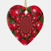 Natuurlijke Rode Bloem Witte Veer Kaleidoscoop Art Keramisch Ornament (Rechts)