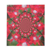 Natuurlijke Rode Bloem Witte Veer Kaleidoscoop Art Notitieblok (Voorkant)