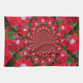 Natuurlijke Rode Bloem Witte Veer Kaleidoscoop Art Theedoek (Horizontaal)