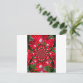 Natuurlijke Rode Bloem Witte Veren caleidoscoop ku Briefkaart (Staand voorkant)