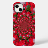 Natuurlijke Rode Bloem Witte Veren caleidoscoop ku Case-Mate iPhone Case (Achterkant)