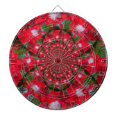 Natuurlijke Rode Bloem Witte Veren caleidoscoop ku Dartbord (Voorkant)