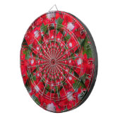 Natuurlijke Rode Bloem Witte Veren caleidoscoop ku Dartbord (Voorkant Rechts)