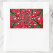 Natuurlijke Rode Bloem Witte Veren caleidoscoop ku Rechthoekige Sticker (Tas)