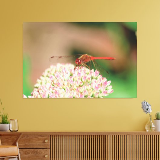 Natuurlijke rode libel canvas afdruk (Insitu (Woonkamer))