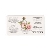 Natuurlijke Roos etherische oliën Waterverf Bloeme Etiket (Voorkant)