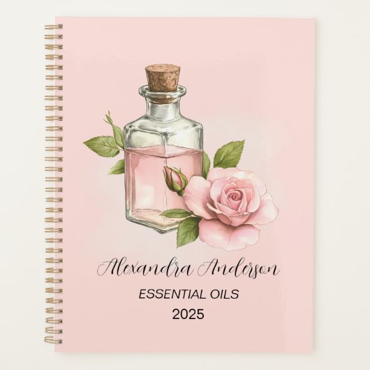 Natuurlijke Roos etherische oliën Waterverf Bloeme Planner (Voorkant)