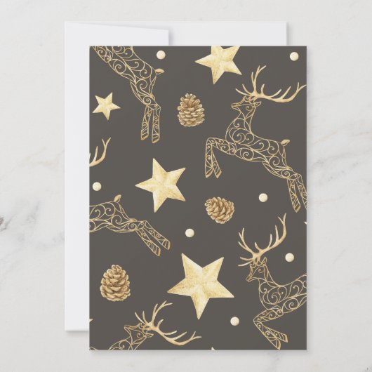 Natuurlijke Roos Goud Vakantie Kerstmis Diner Part Kaart (Achterkant)