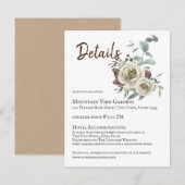 Natuurlijke Roos Woodsy Wedding Details Informatiekaartje (Voorkant / Achterkant)