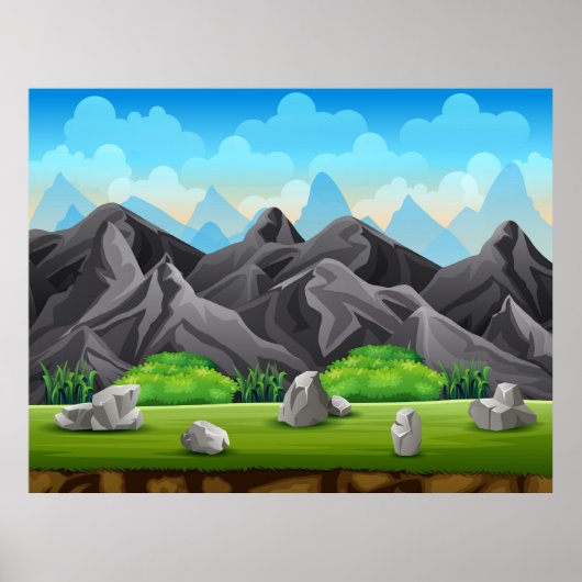 Natuurlijke rots berg poster (Voorkant)