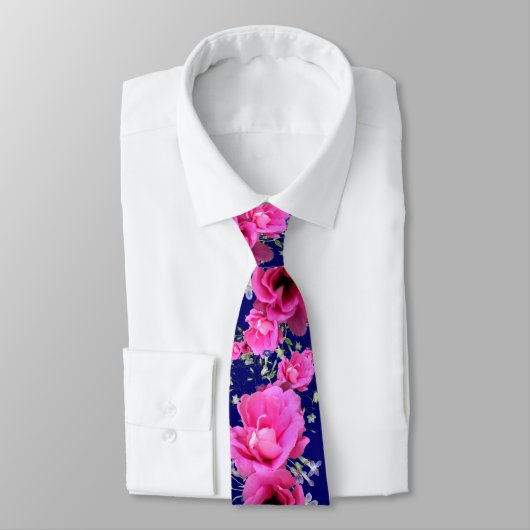 Natuurlijke roze geraniumventilator stropdas (Gebonden)