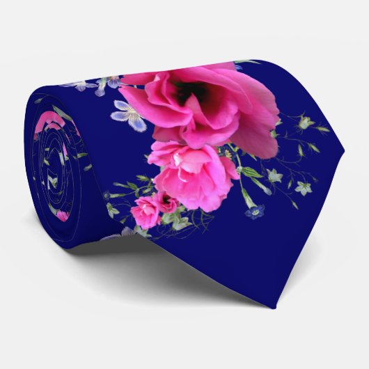 Natuurlijke roze geraniumventilator stropdas (Opgerold)