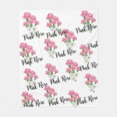 Natuurlijke rozen bloemstof fleece deken (Voorkant)