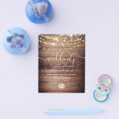 Natuurlijke Rustieke Hout & Witte Lichtjes String  Flyer (Enkel)