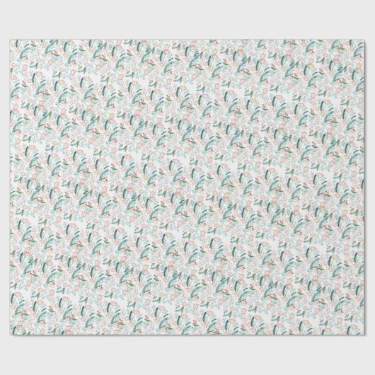 Natuurlijke Rustieke Kerstmis Cadeaupapier (Vlak)