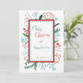 Natuurlijke Rustieke Kerstmis Feestdagenkaart (Staand voorkant)