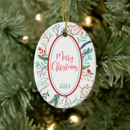 Natuurlijke Rustieke Kerstmis Keramisch Ornament