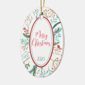 Natuurlijke Rustieke Kerstmis Keramisch Ornament (Links)