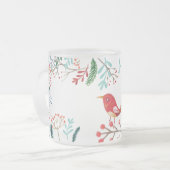 Natuurlijke Rustieke Kerstmis Matglas Koffiemok (Voorkant links)