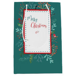 Natuurlijke Rustieke Kerstmis Medium Cadeauzakje