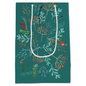 Natuurlijke Rustieke Kerstmis Medium Cadeauzakje (Achterkant)