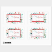 Natuurlijke Rustieke Kerstmis Rechthoekige Sticker (Vel)